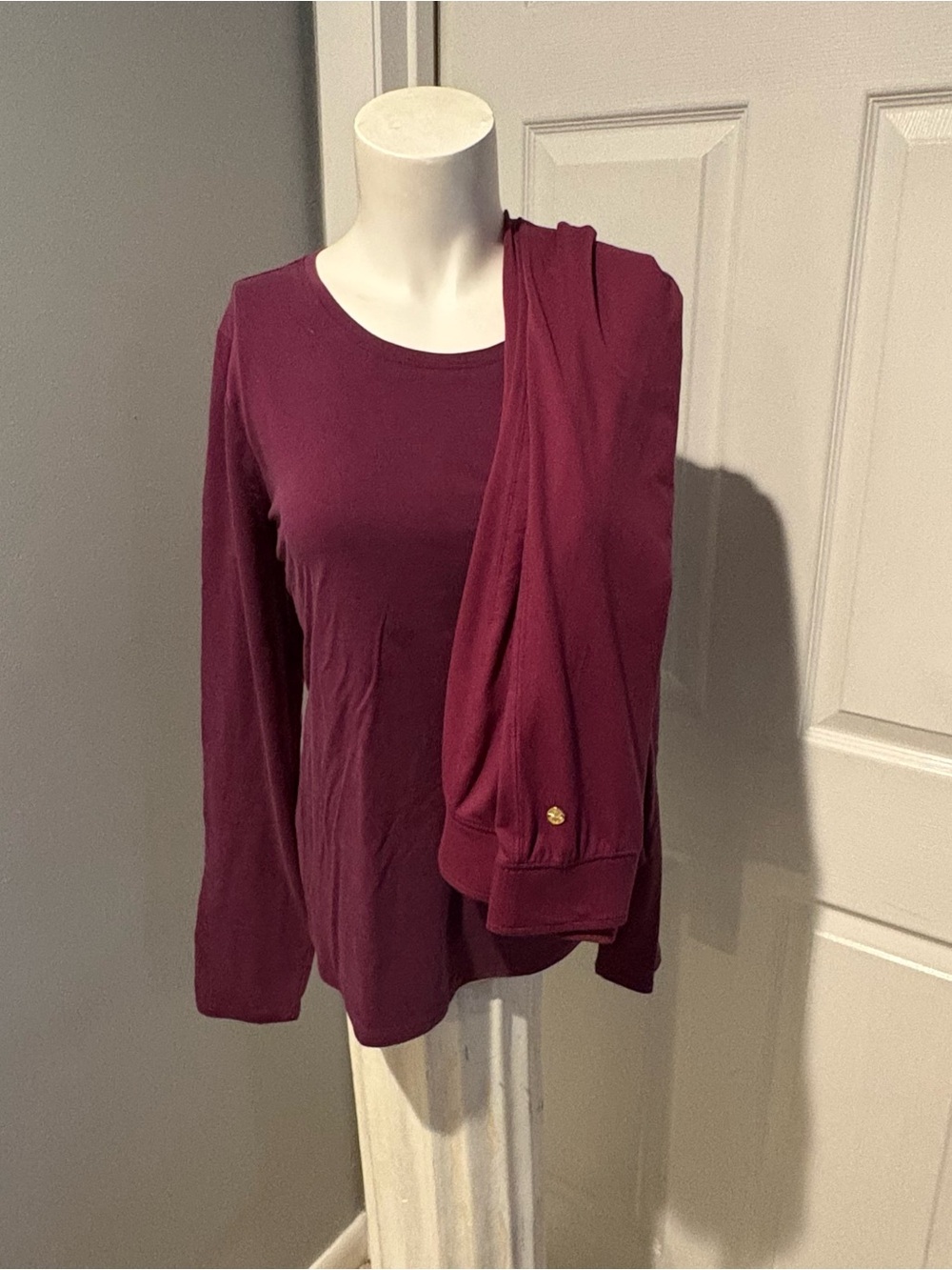 Women's Lilly Pulitzer Plum Long-Sleeve Crewneck TopS/L Matching pants S/M Plum